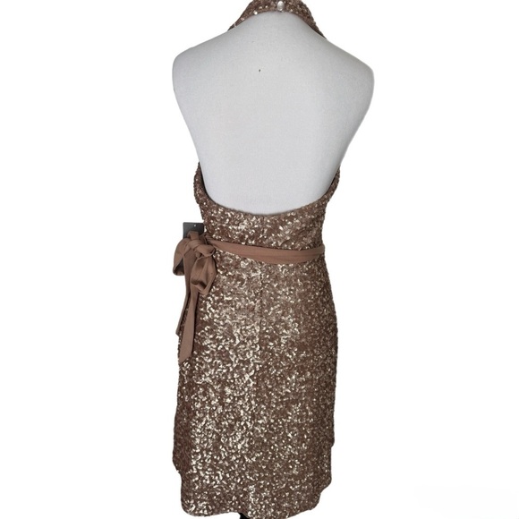 Dress the Population Gold A-line Halter Cocktail Dress - Picture 5 of 8